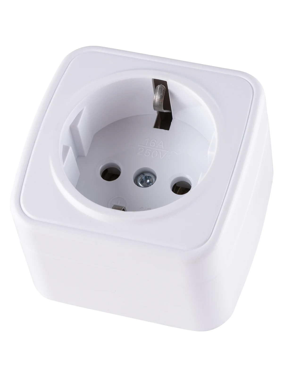 Розетка 2П+З открытой установки IP20 16А белая &quotДача&quot Народная |