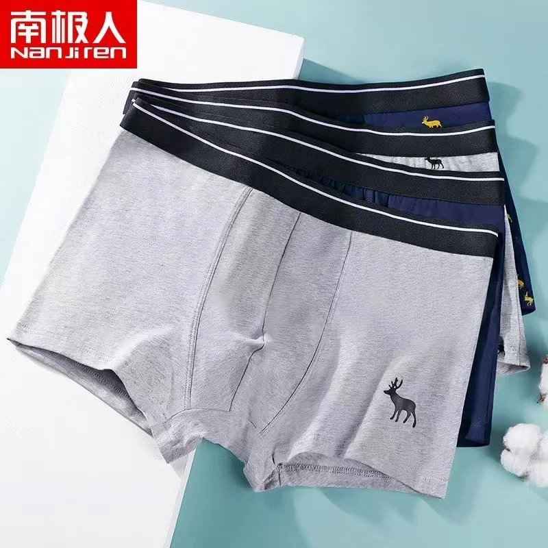 4pcs/Lot Men's Underwear Cotton Shorts High-quality Elastic Solid Color Printed Men's Underwear Large Size Boxer Shorts Man