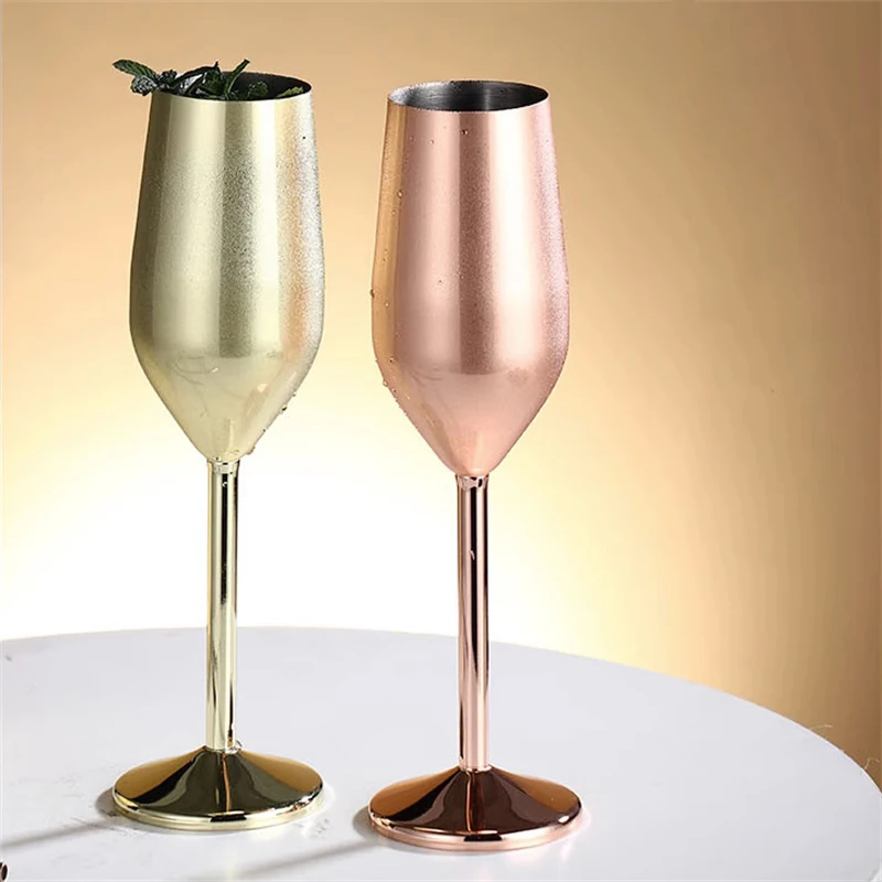 

Stainless Steel Cocktail Glasses Drinkware Household Goblet Red Wine Champagne Standing Cup Creative KTV Bar Metal Utensils