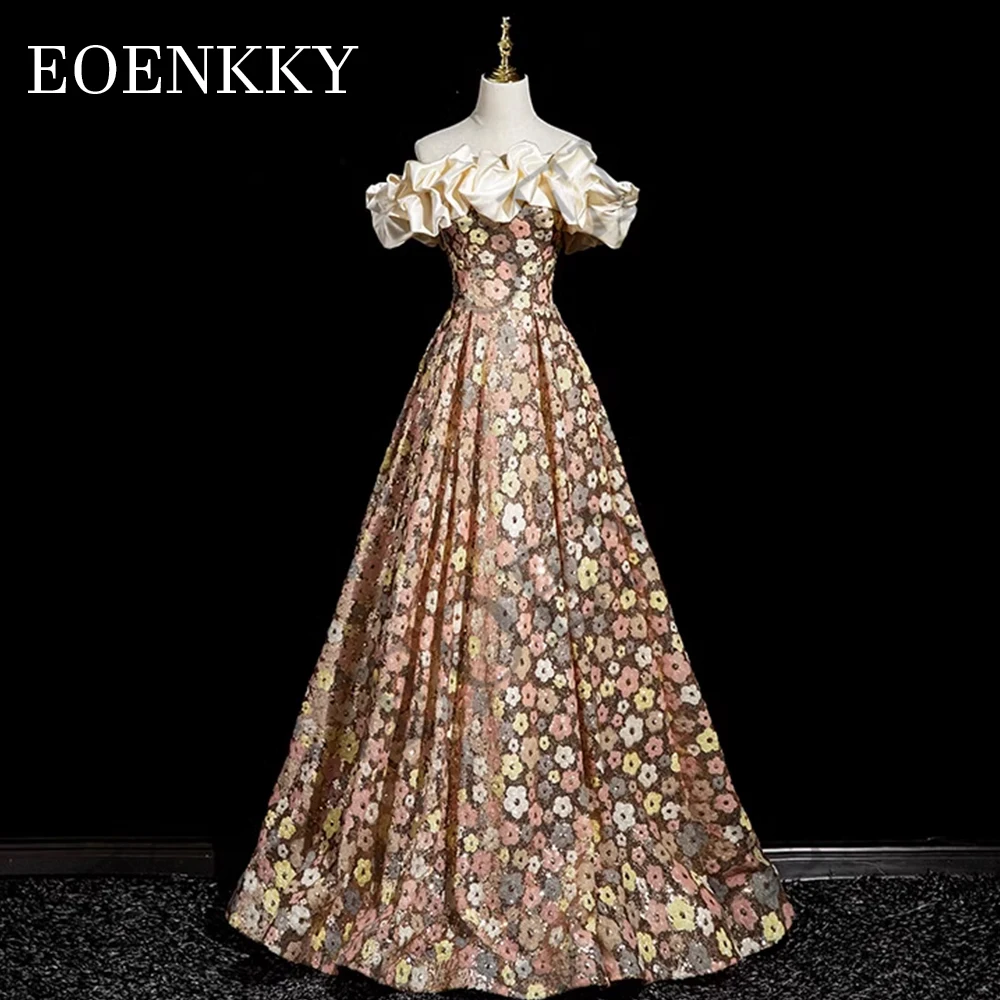 Блестящее платье с цветами и блестками для выпускного вечера блестящие