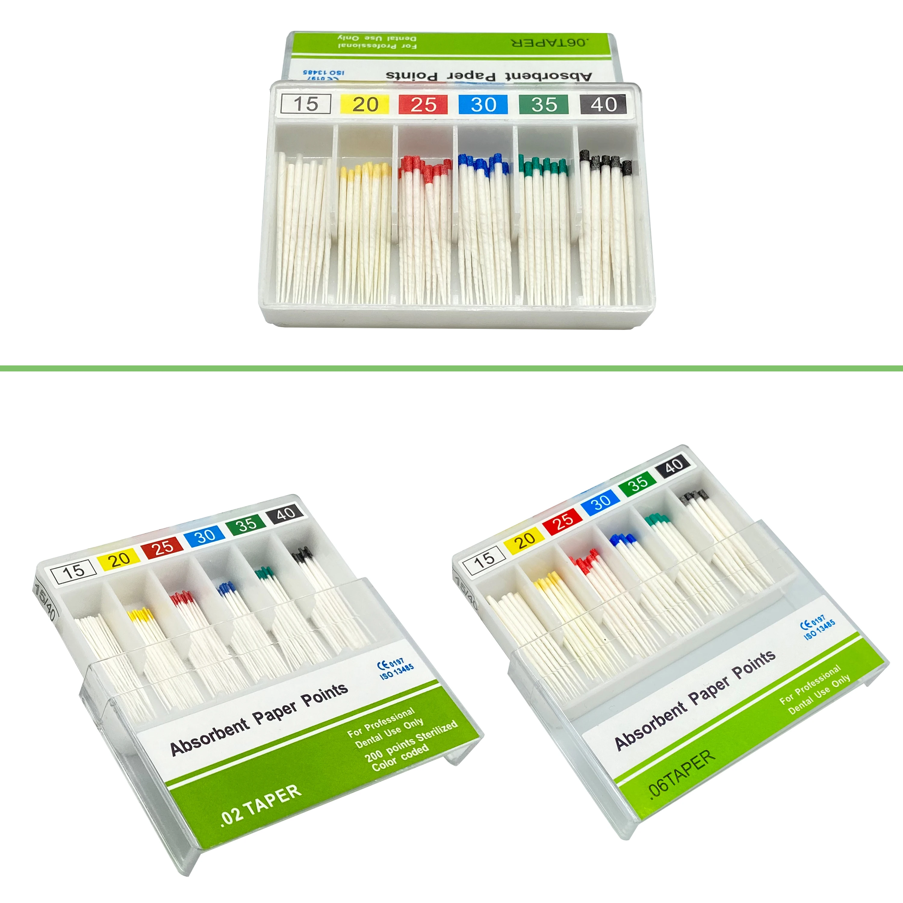 10 Boxes Dental Absorbent Paper Points Root Cancel Endodontics Cotton Fiber Tips Dental Matirial Taper 02 04 06 15-40# F1-F3#