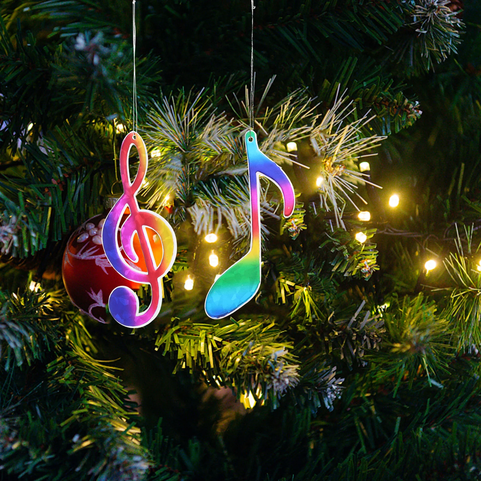 12 шт. кулон с горячим покрытием красочные музыкальные ноты рождественская елка