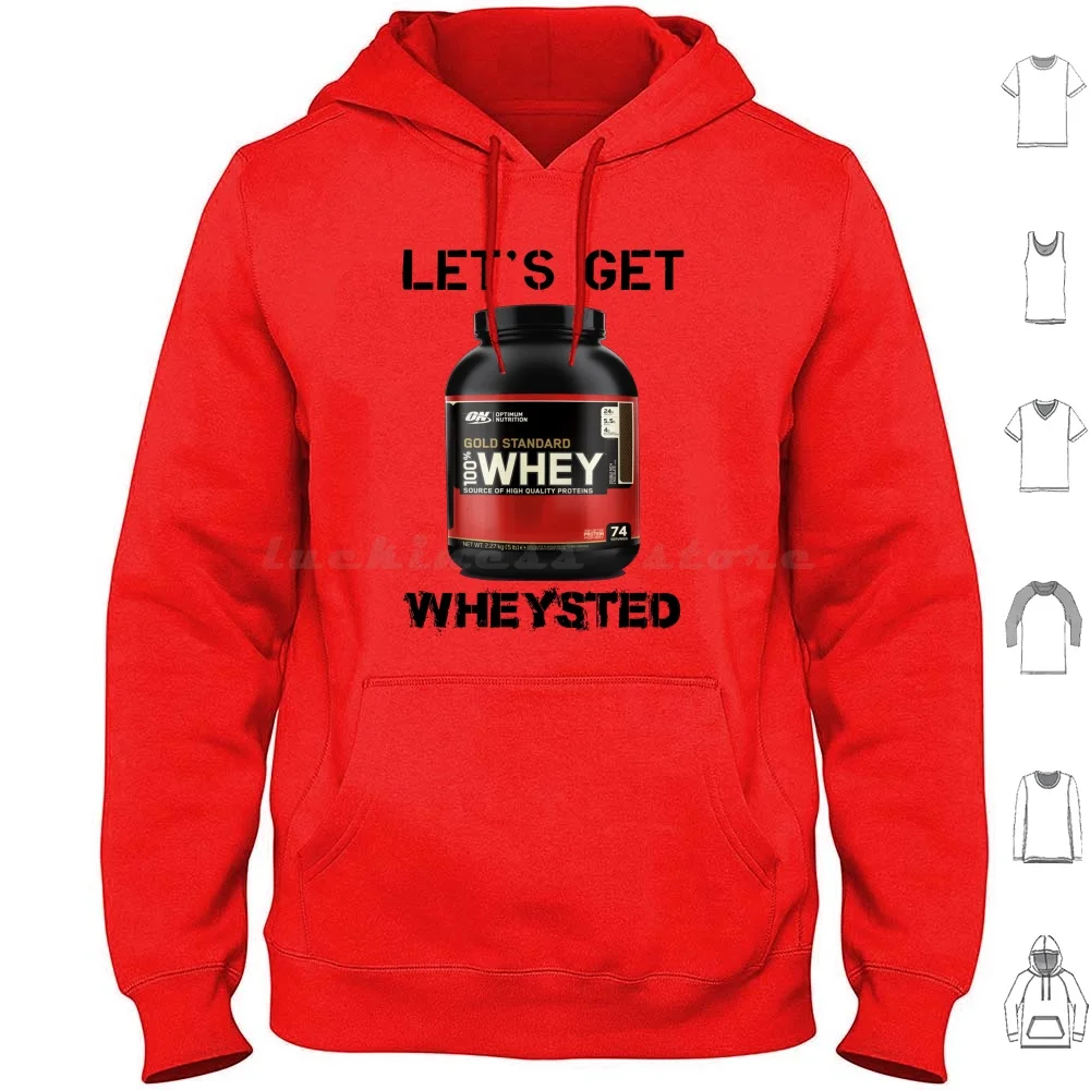 

Let'S Get Wheysted Hoodies Long Sleeve Gym Lifting Bro Weights Free Weights Training Powerlifting Gym Gym Nerd