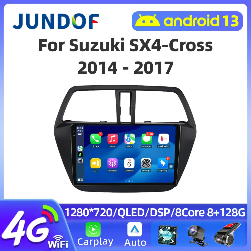 Автомобильный радиоприемник Android 13 для Suzuki SX4 S-Cross 2014 2015 2016 2017 мультимедийный