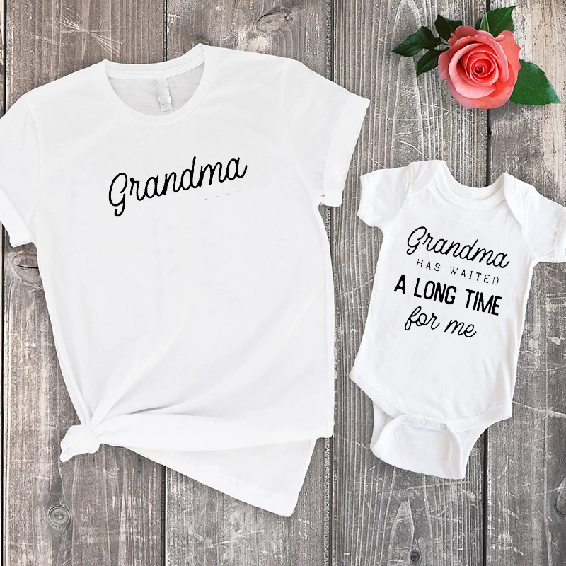 

Grandma Waited A Long Time for Me Matching Outfits Baby Girl Clothes 2022 Fashion Letter Family Clothing Sets Big Sister Cute