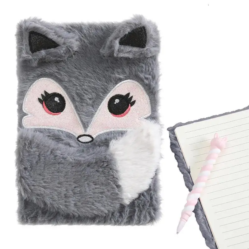 

Kawaii Rabbit Foxes Plush Notebook Anime Cartoon Girls Portable Pocket Notepad Students Notebooks Stationery Birthday Gifts Toys