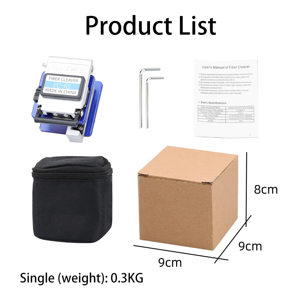 High Quality FTTH FC-6S Optical Fiber Cleaver, 16 Surface Blades 36000 Times Life Span Fiber Cable Cutter