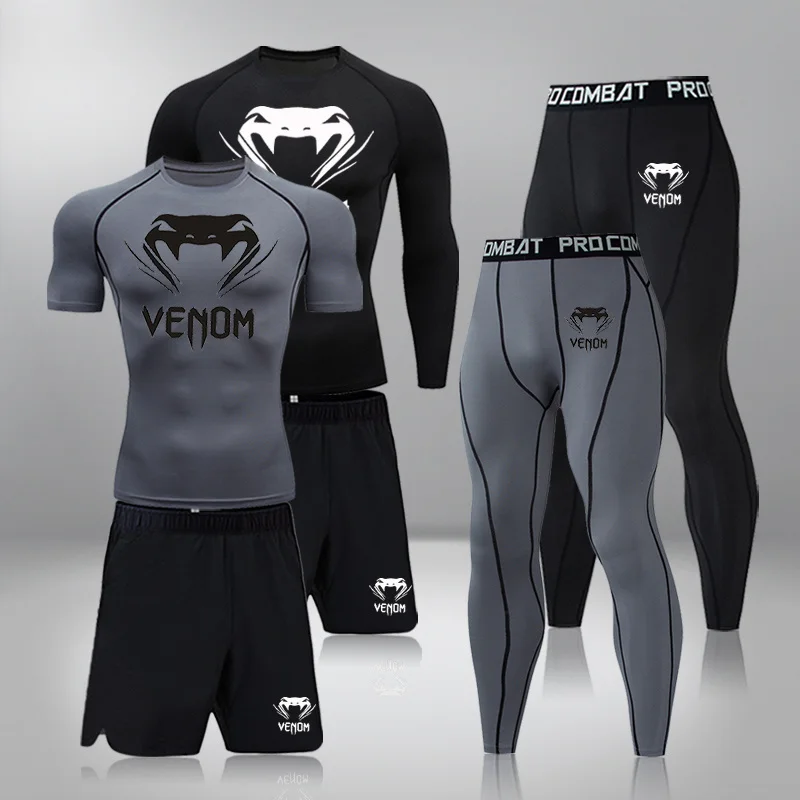 

Quick Dry Men's Trainin Sportswear Set ym Fitness Compression Sport Suit Join Tit Sports Wear Clotes 4XL Oversized Male