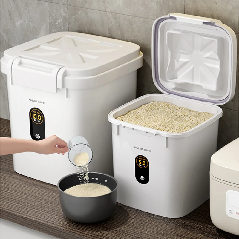 Cucina a prova di umidità farina ermetica contenitore di riso cereali secchio scatola di immagazzinaggio chicco di caffè cibo per animali barattolo sigillato organizzatore di cereali