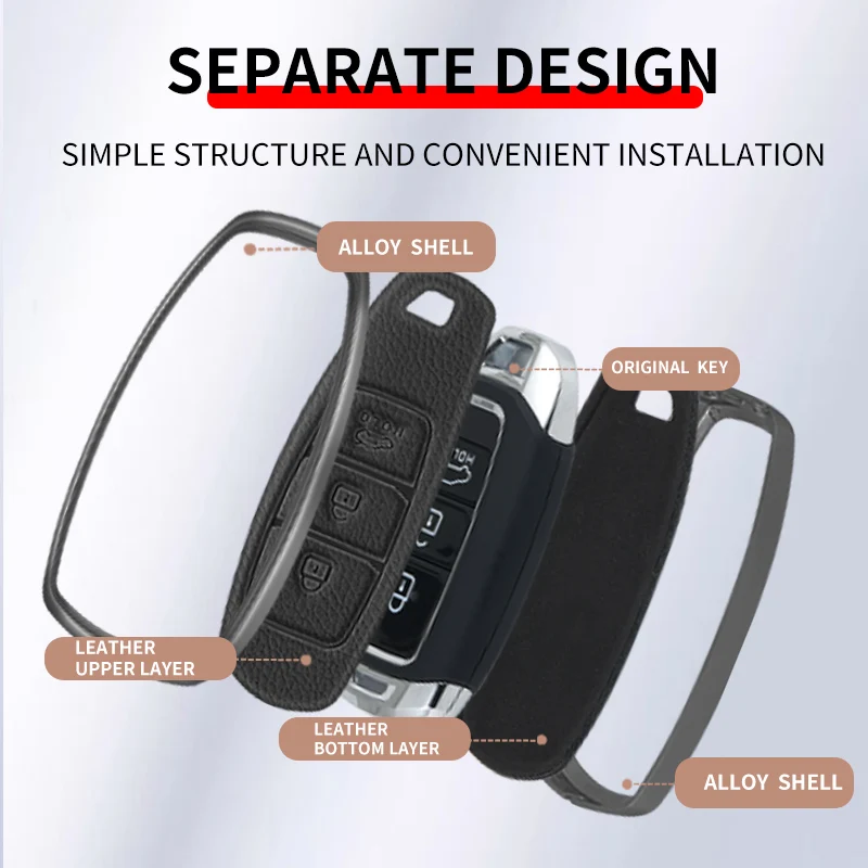 Кожаный Автомобильный Брелок для Hyundai Santa I30 IX35 Encino KONA Solaris Azera великолепное Elantra