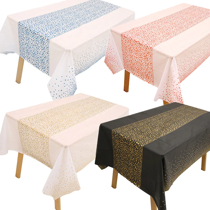 Купи Plastic Dot Disposable Tablecloth Party Table Cover Roll Waterproof for Birthday Party Supplies Baby Shower Wedding Home Decor за 226 рублей в магазине AliExpress