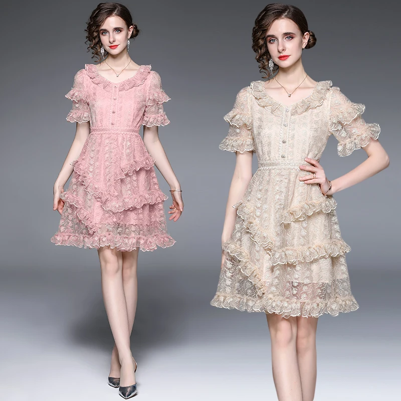 

Женская юбка с оборками на талии, легкая роскошная юбка с круглым вырезом и рукавами-фонариками, лето 2022