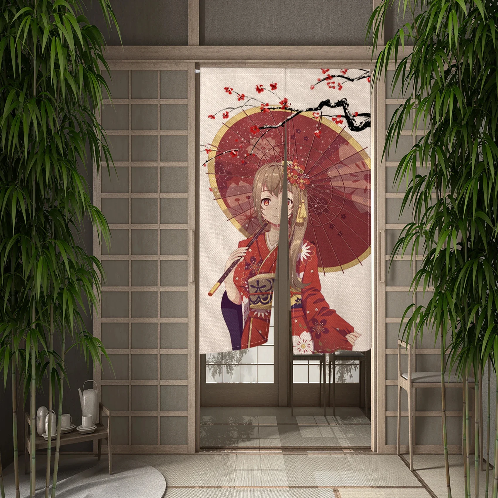 Занавеска на дверь самурая из японских комиксов занавеска для столовой