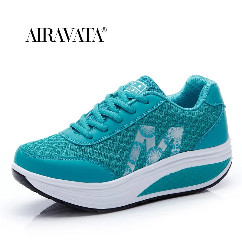 Women Casual Mesh Breathable Shake Shoes Comfortable Fitness Sneakers Thick Sole Platform Shoes