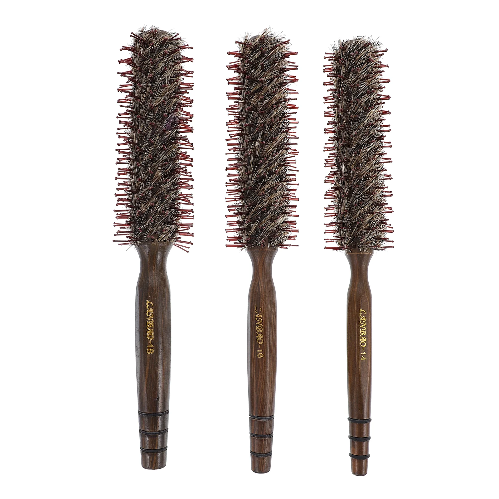 

3Pcs Boar Round Brush with Wooden Handle Hair Styling Combs Hair for Hair Drying Straightening Volumizing and Detangling