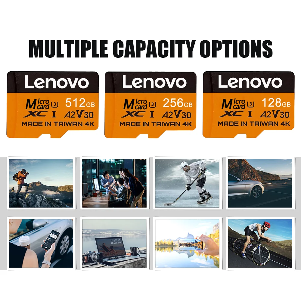 Фото Оригинальная высокоскоростная SD-карта Lenovo 512 ГБ Extreme Micro TF, флеш-карта памяти 256 ГБ, 128 ГБ, 64 ГБ для дронов Xiaomi и других устройств №5