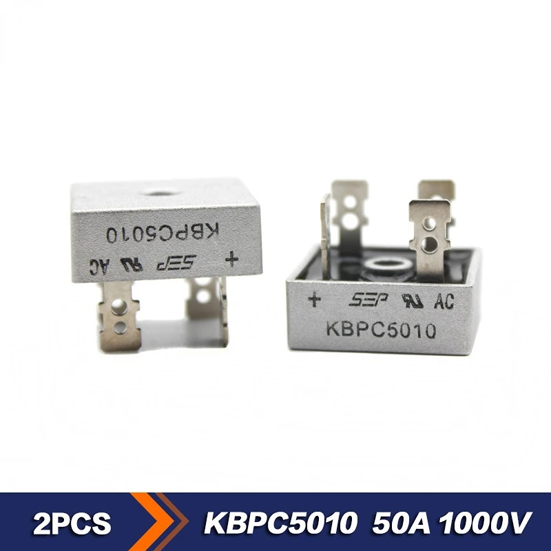 

2PCS KBPC5010 Diode Bridge Rectifiers 1000V 50A Rectifiers Diodes Electronic Silicon