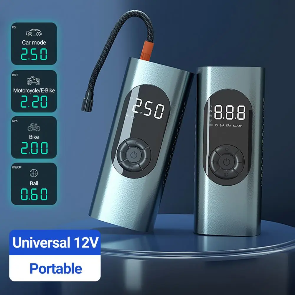 

High-quality Compact 12V Electric Portable Tire Inflator Multifuunctional Digital Display Wireless Tire Pump for Bike
