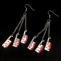 6 cleaver earrings knife meat cleaver earrings gothic exaggerated earrings gothic jewelry horror jewelry