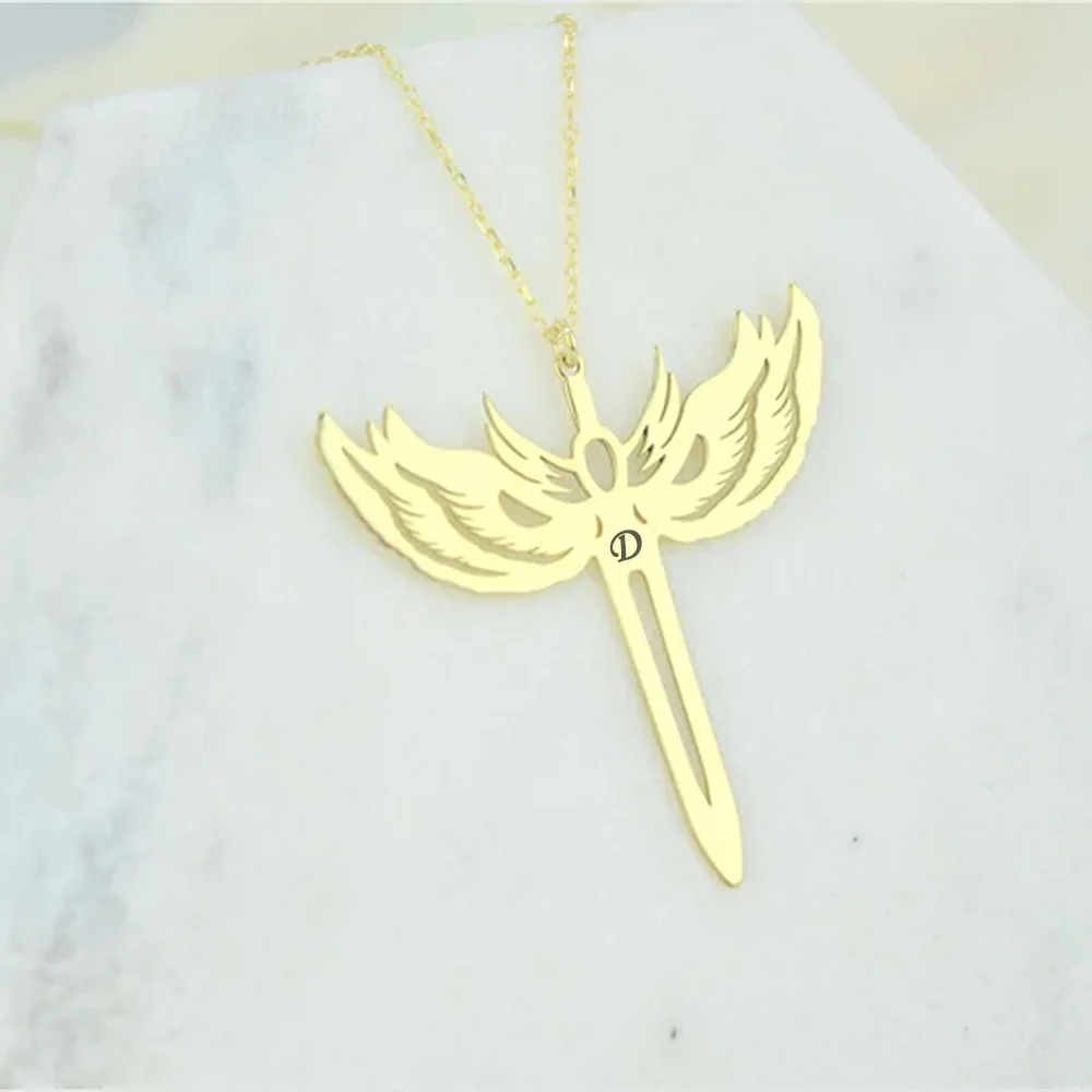 

Angel Sword Pendant Pagan Gothic Medieval Necklaces Stainless Steel Sword Necklace Jewelry Gift Wholesale Direct Sales 2023 New