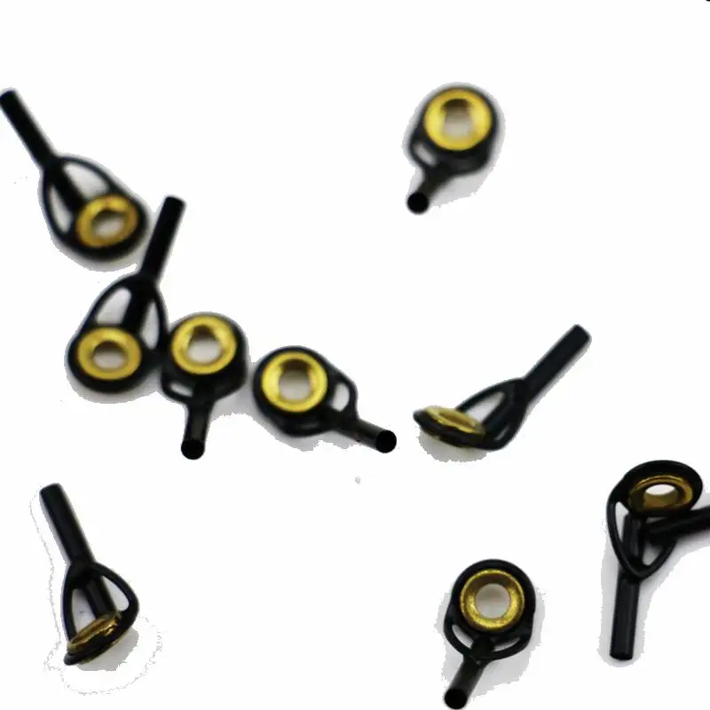 Fishing Rod Top Ring Rings Tip Line Hole 5# 2.79mm or 6# 3.75mm Top Guide Ring 0.9mm to 2.4mm Black and Golden