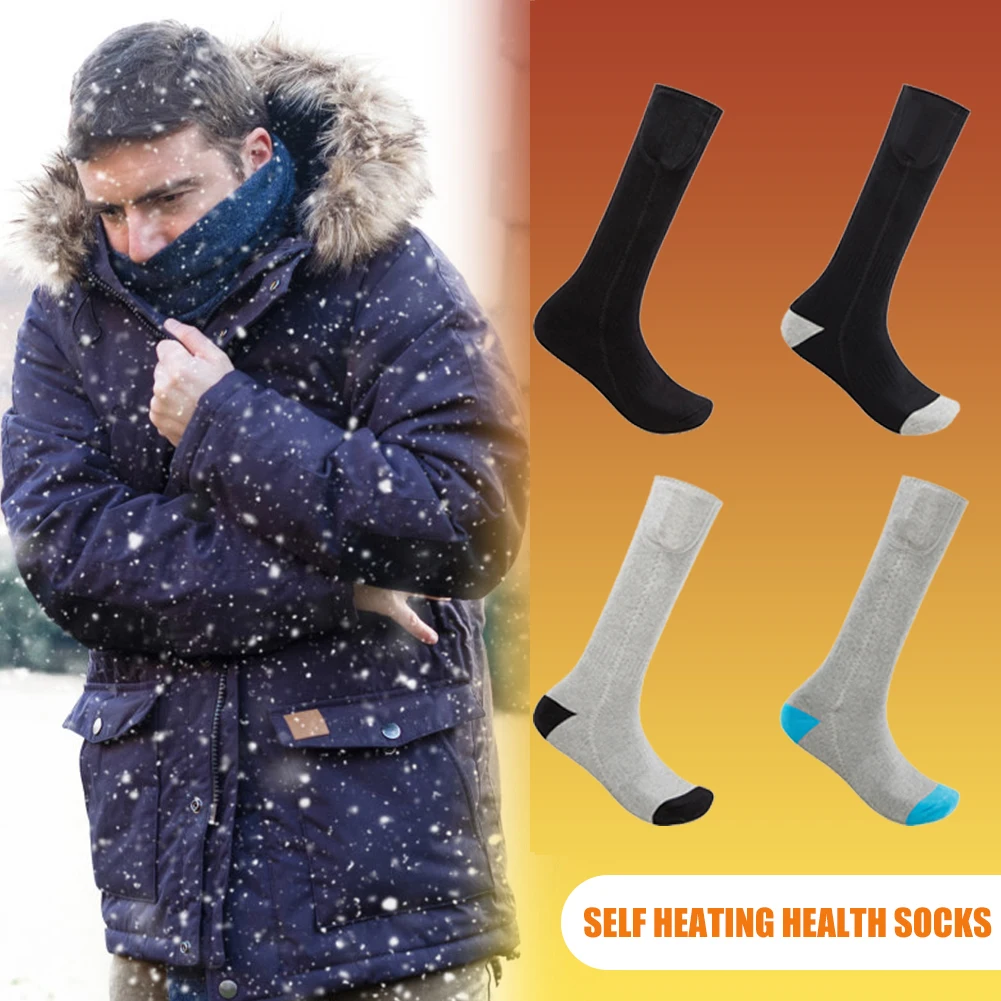 

1 Pair Men Women Winter Electric Heating Socks Breathable Anti-Cold Foot Warmer Heated Thermal Stockings Skiing Heated Socks