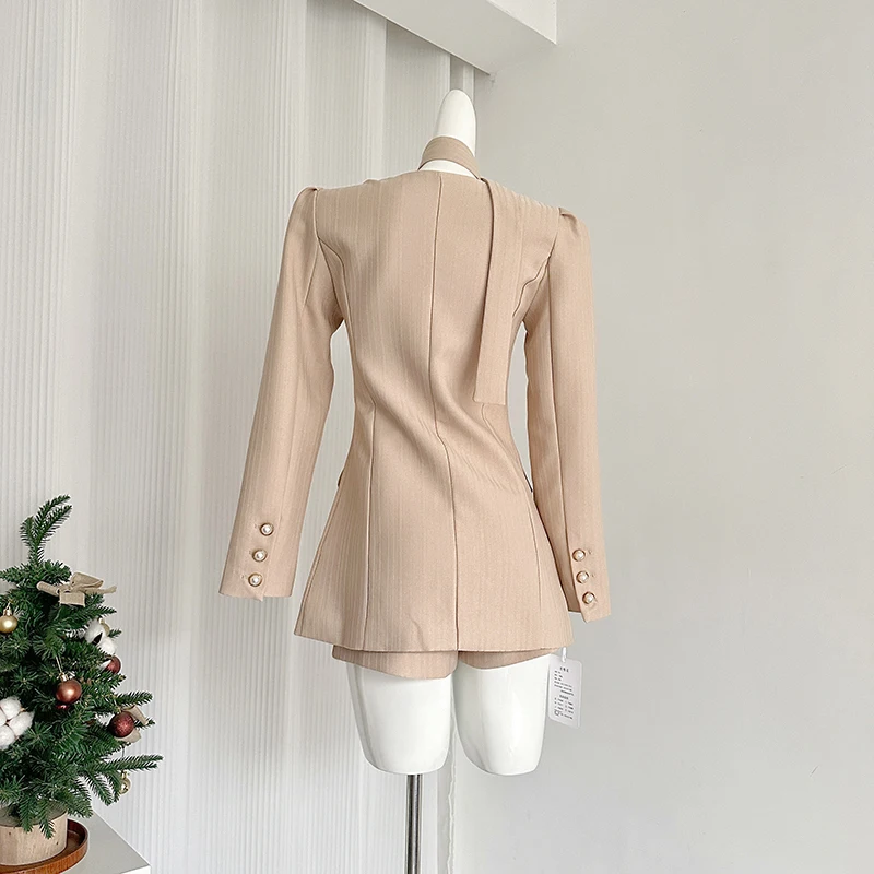LUZHEN 2024 осенний элегантный дизайн с жемчужными пуговицами тонкий пиджак пальто