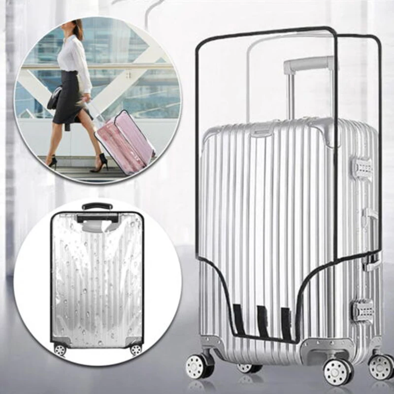 

Transparent PVC Luggage Cover Waterproof Trolley Suitcase Dust Cover Dustproof Travel Organizer No Hole In Side