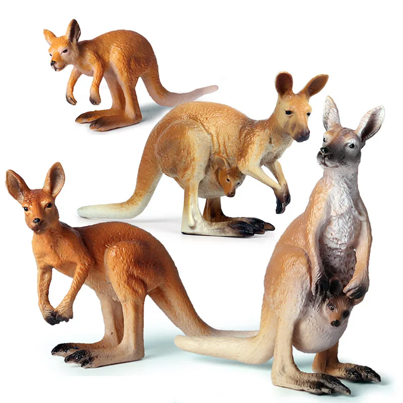 

New Styles Original Wild Animals Kangaroo Famliy Model Action Figure Figurines Miniature Collection Toys For Kids