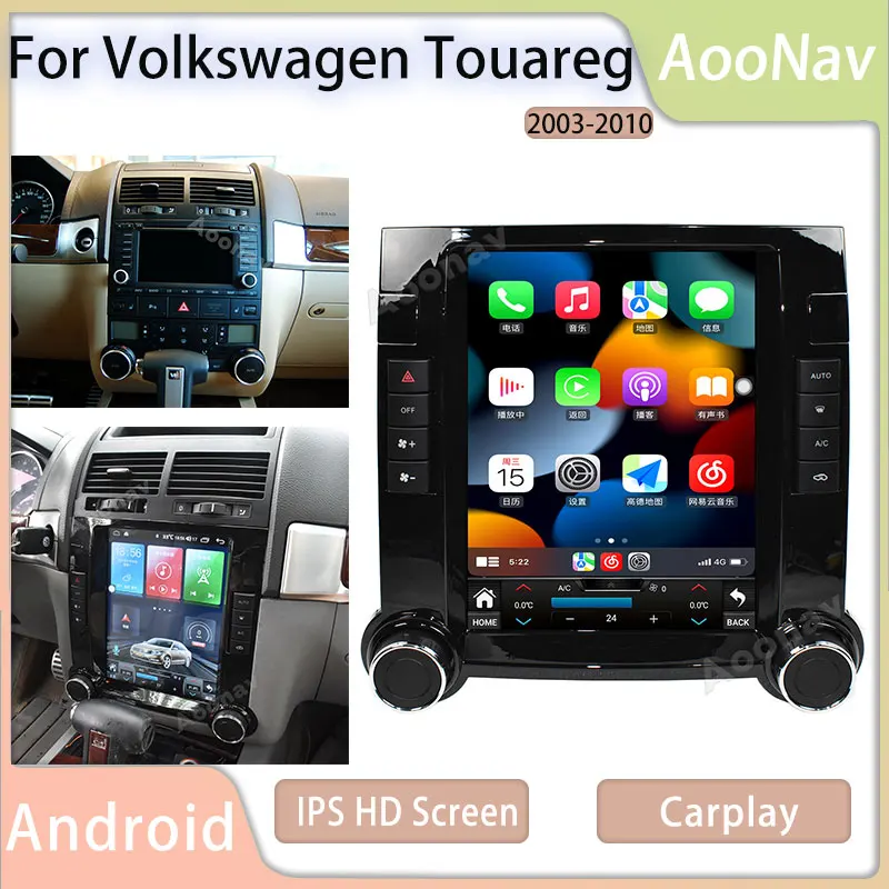 

Android 64G 128G Tesla Screen Car Radio For Volkswagen Touareg 2003-2010 GPS Navigation Auto Multimedia Stereo DVD Player