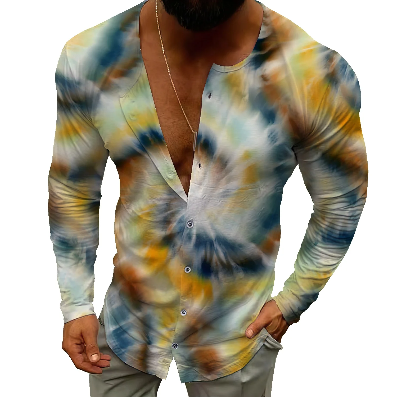 

Повседневная простая однобортная футболка в европейском и американском стиле 2022, кардиган, Повседневная рубашка с длинным рукавом, футболк...