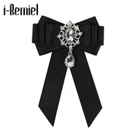 i remiel red velvet ribbon bowtie bow brooch collar pins and brooches blouse womens clothing accessories fashion jewelry broche