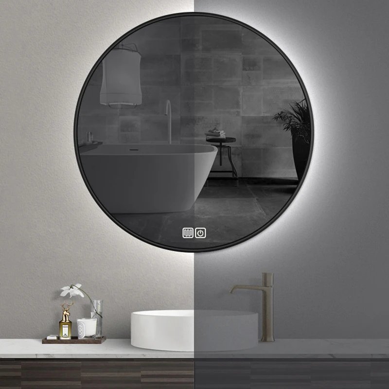 

Makeup Shower Bathroom Mirror Lights Touch Led Round Wall Vanity Mirrors Shower Shaving Backlight Espejo Pared Smart Mirror