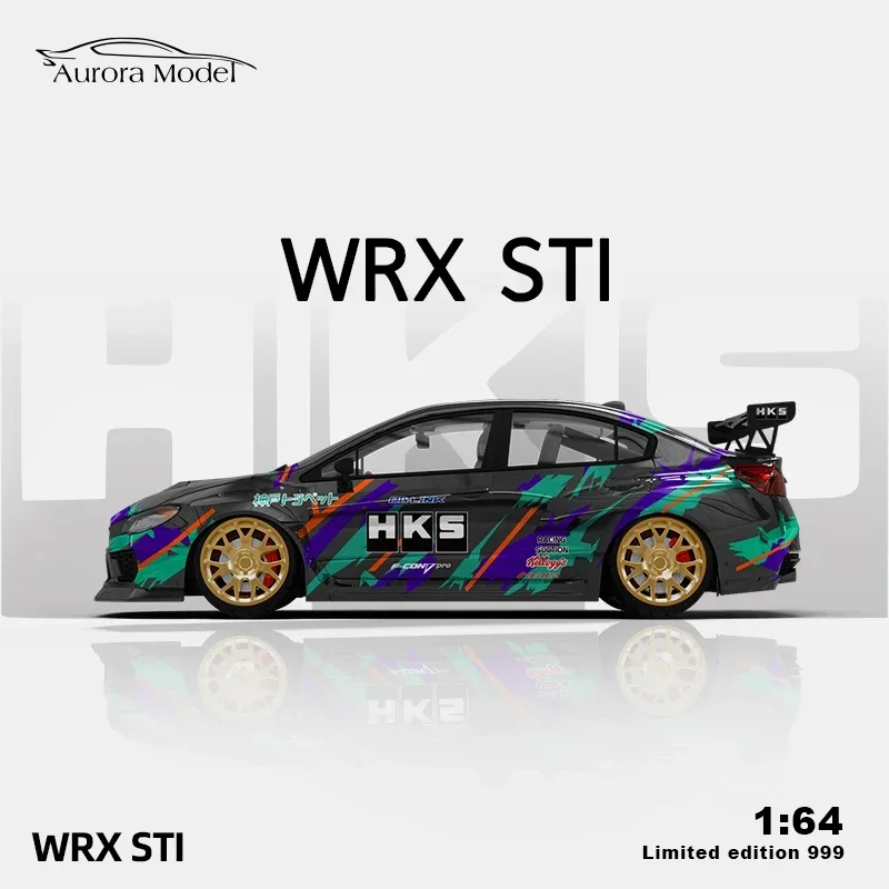 

AuroraModel AM 1:64 WRX STI HKS limited999 литая модель автомобиля