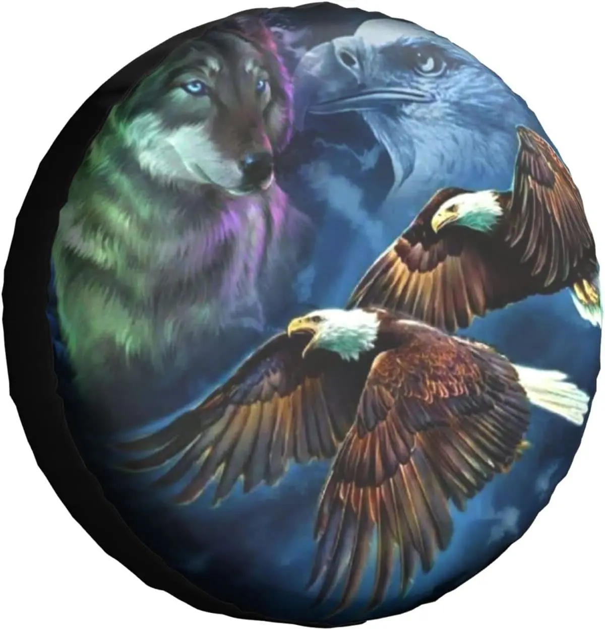 

Gopa Spare Tire Cover Cool Eagle Waterproof Dust-Proof UV Sun Wheel Protectors Universal Fit for Truck Camper Travel Trailers