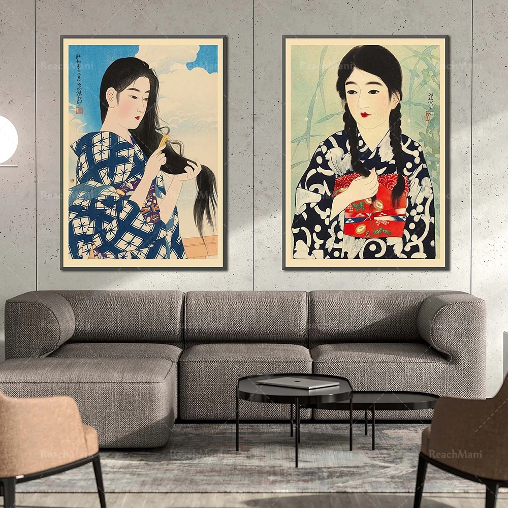 

Japanese Woodblock Prints, Ito Shinsui, Vintage Japanese Art Poster Decorative Canvas Print Exclusive Gift