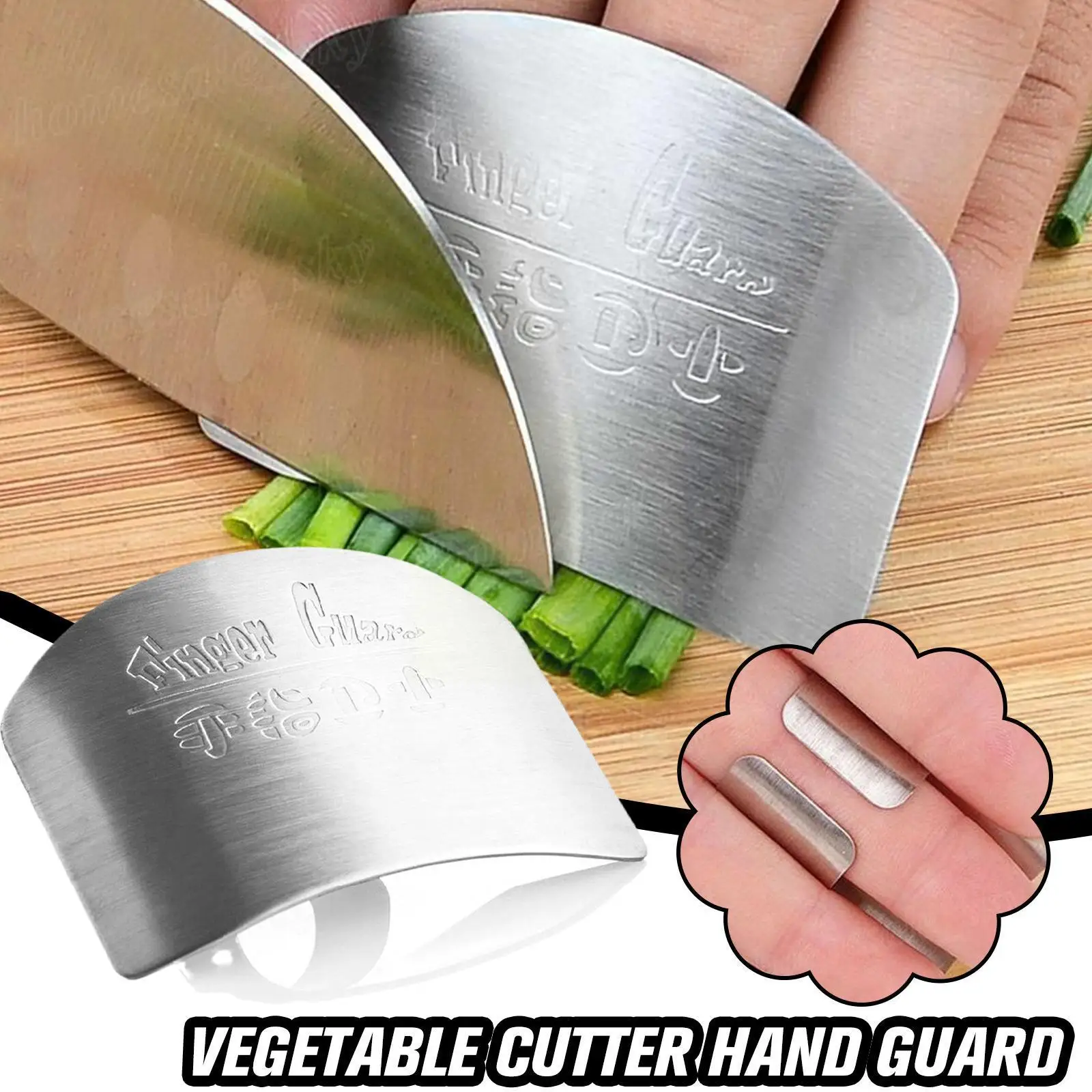 

1pcs Steel Finger Guard Finger Hand Cut Hand Protector Knife Cut Knives Tool Finger Accessories Kitchen O6f9