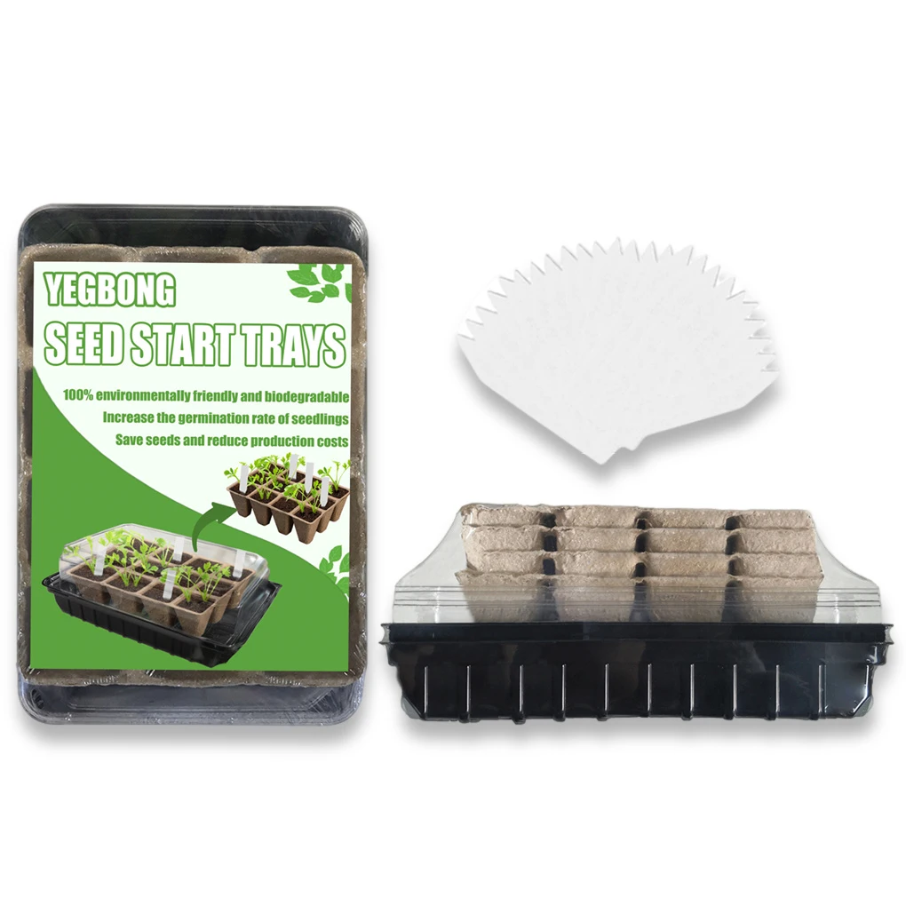 

12 Cell Seedling Planter Indoor Seed Starter Flowers Sprouting Plant Tray Starting Kit Farm Equipment Accessories