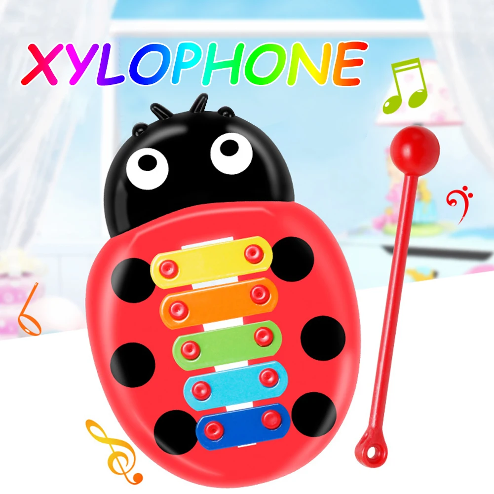 

Wooden 8 Notes Ladybug Beat Xylophone Musical Toy Kid Hand Knock Instrument Funny Baby Development Learning Early Education Toys