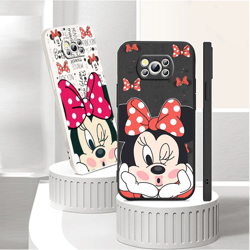 

Liquid Rope Cover Disney Minnie Mouse Girl Phone Case For Xiaomi Mi Poco X4 X3 C40 C31 C3 M4 M3 F4 F3 GT Pro NFC 5G Armour