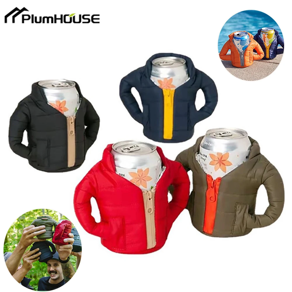 

Beverage Jacket Insulated Can Cooler Beer Insulation Hide a Beer Can Thermocoolers Beer Clothes Winter Warm Cup Cover for Cola