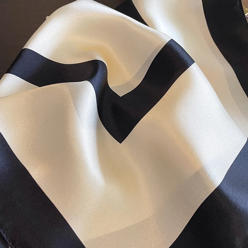 Роскошный фирменный шарф 100% Шелковая бандана Женские квадратные шарфы тутовая