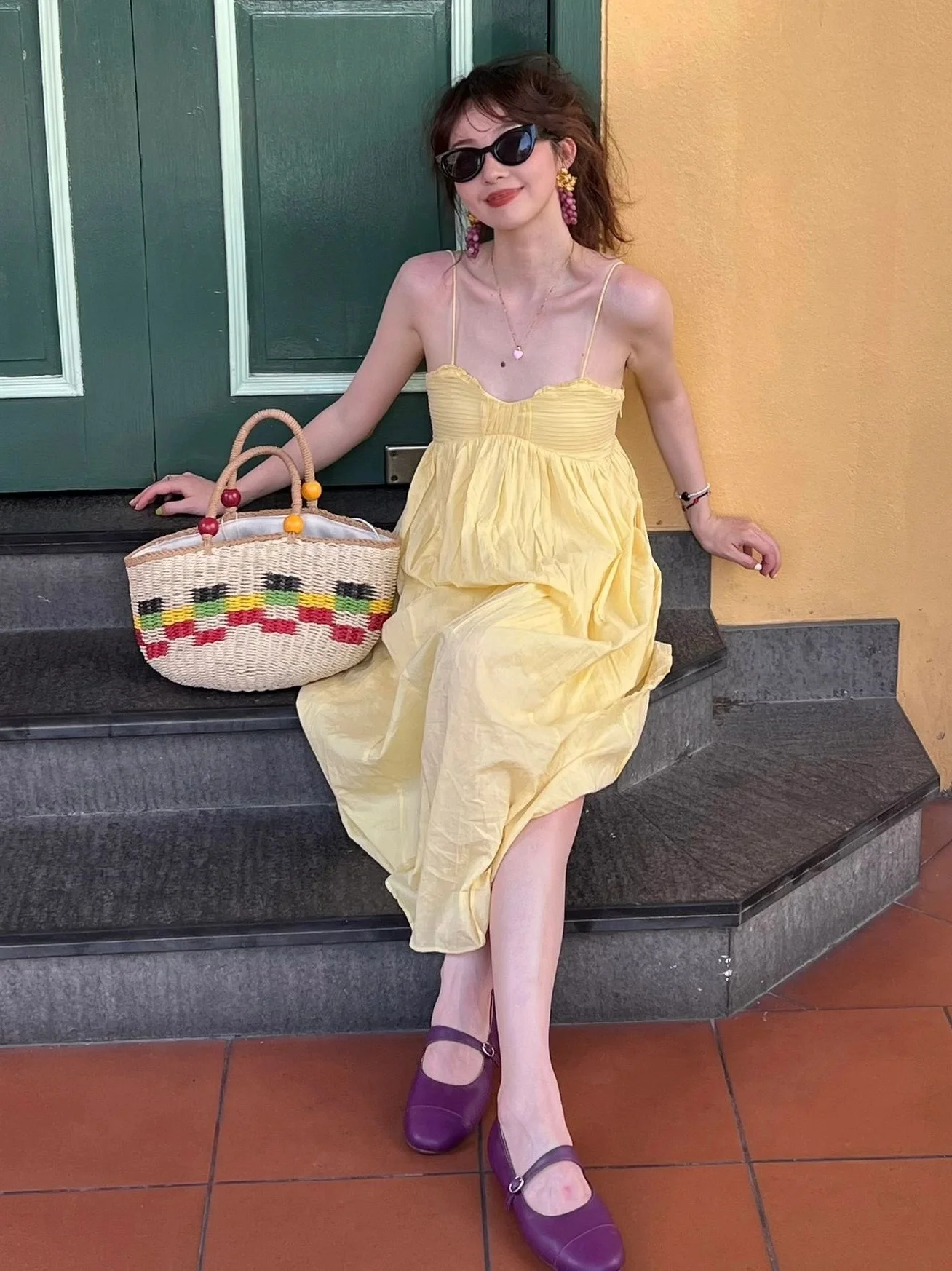 

Travel Yunnan Tourism Wear Women's Clothing Photograph Clothing Super Fairy Beach Holiday Beach Pleated Dress Girl