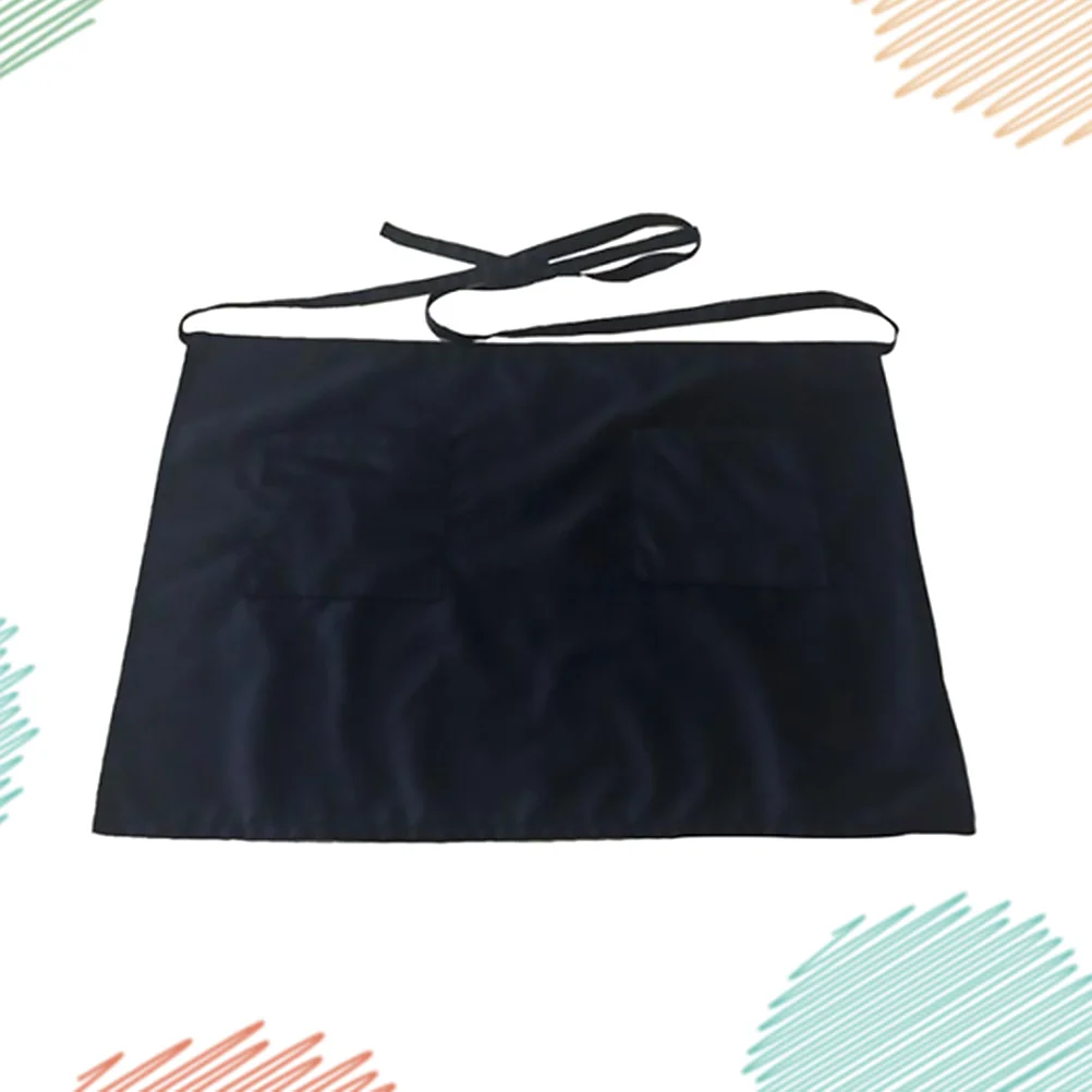 

1PC Short Apron Kitchen Half-length with Pockets Working Apron for Home Restaurant Coffee Shop