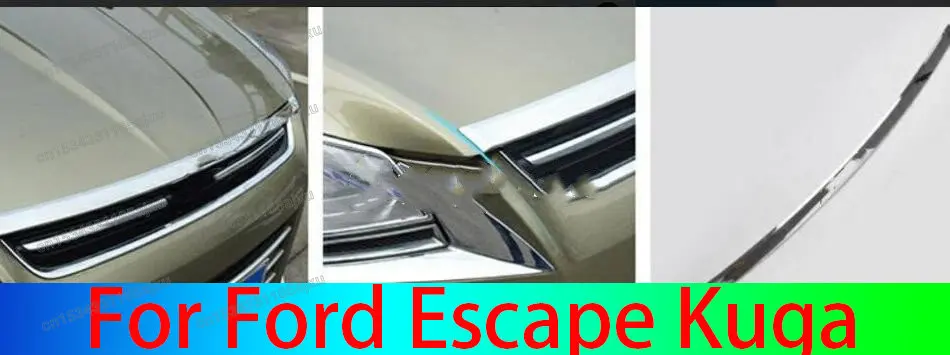 

Передняя решетка для капота из нержавеющей стали, гриль, отделка, молдинговая лента, спойлер для Ford Escape Kuga 2013 - 2016