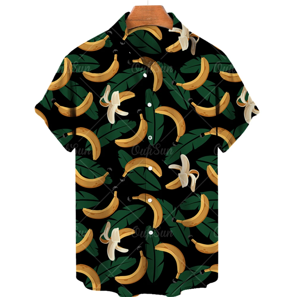 

Hawaiian Single-breasted Printed Fruit 3d New Men's Personalized Custom Shirts Loose Casual Tops
