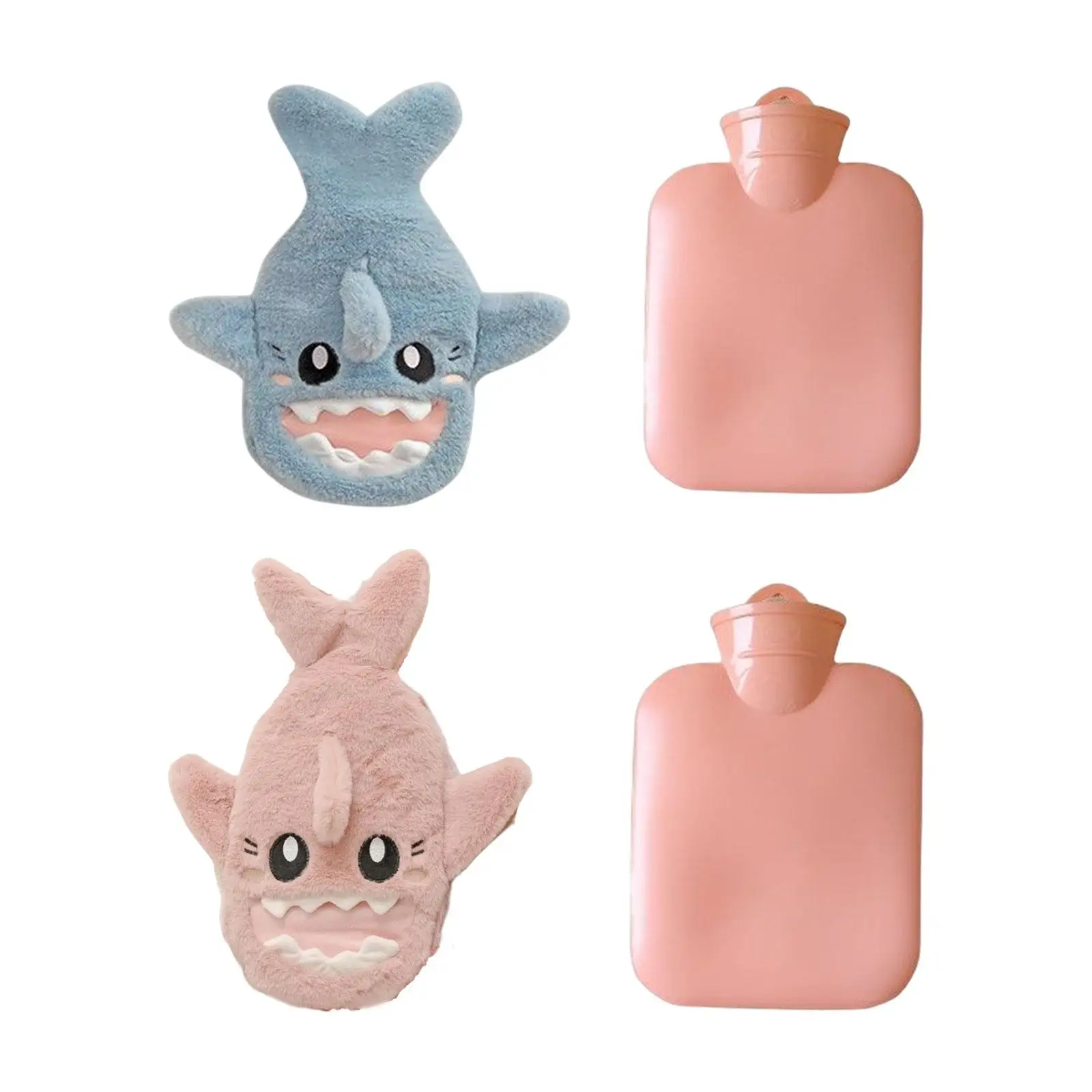 Durable Hot Water Bottle Bed Warmer Cartoon Animal Shape Women Men Warm PVC Liner Hot Water Bag for Belly Neck Back Waist Hand