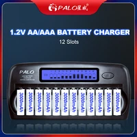 palo 8 16slots lcd intelligent battery charger for 1 2v nimh nicd aa aaa rechargeable battery aa aaa smart fast battery charger