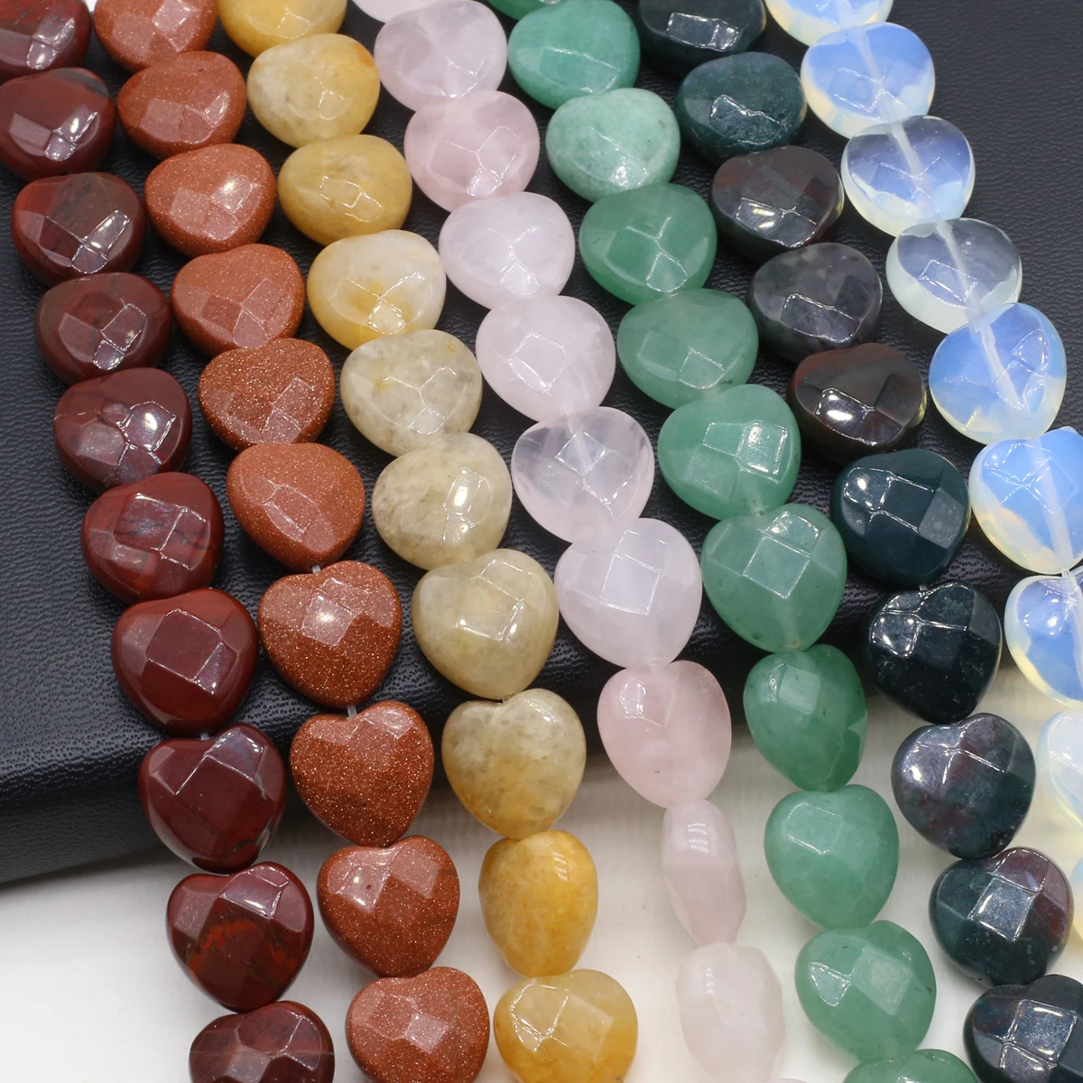 

15mm Natural Stone Beads Beaded Strand Amethyst Quartz Crystal Heart Beads For Jewelry Making DIY Bracelet Necklace Accessories