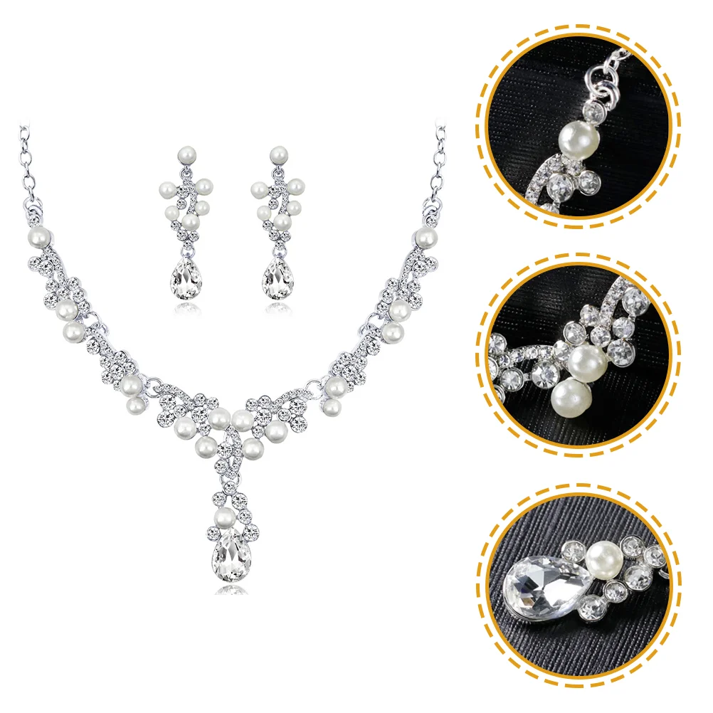 

Earrings Necklaceset Jewelry Wedding Rhinestone Bride Pendant Gift Girlsstud Drop Dangle Chokercrystaljewelries Trendy Charm